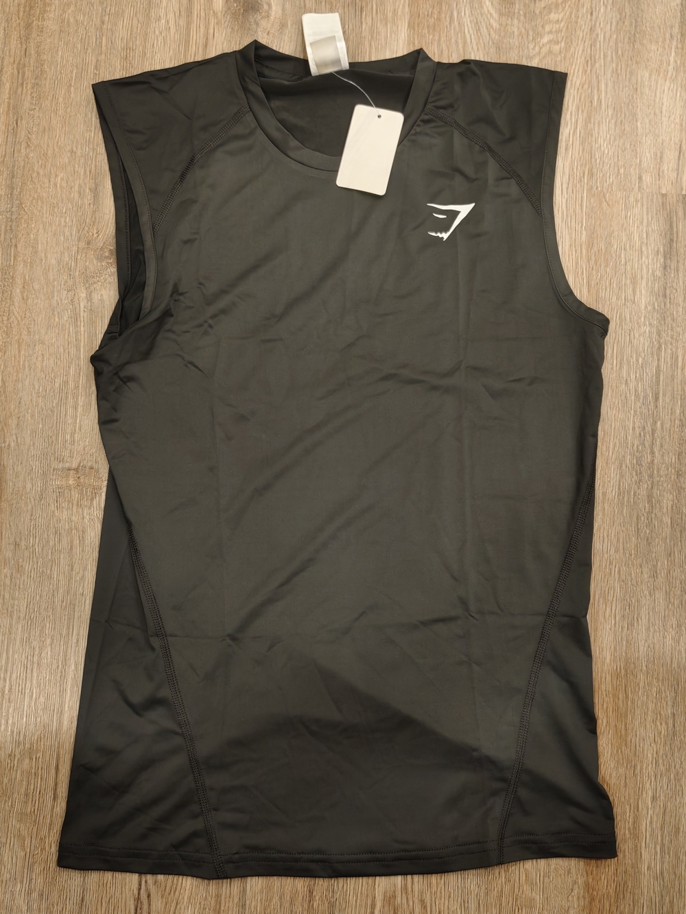 Gymshark Men’s Sleeveless Training Tank — Black with White Logo